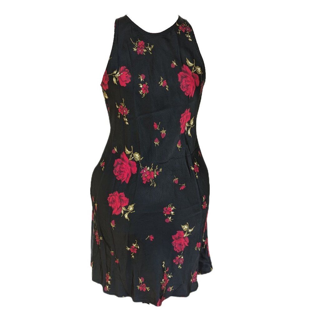 Vintage Rose Print Slip Dress